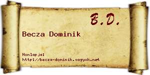 Becza Dominik névjegykártya